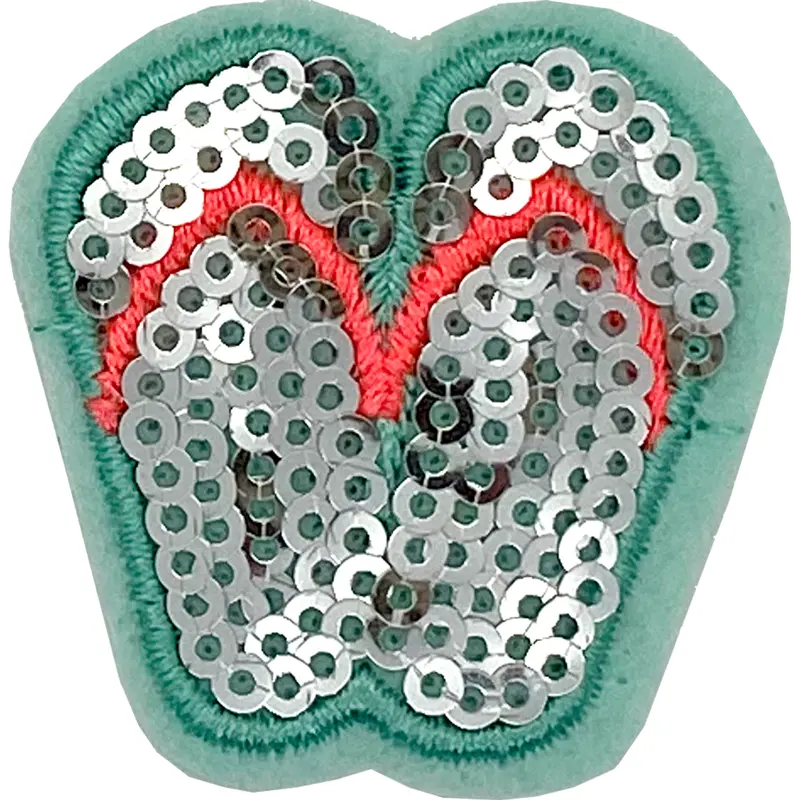 Aqua Sequin Flip Flops - Patch