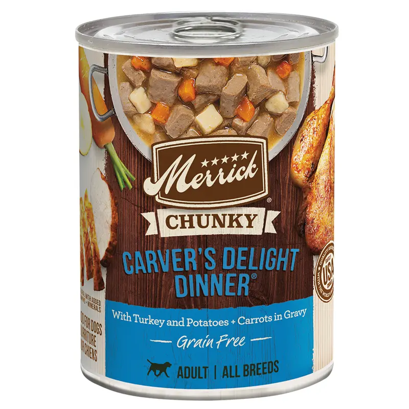 Merrick Chunky Grain Free Adult Carvers Delight Dinner Wet Dog Food (12.7oz)