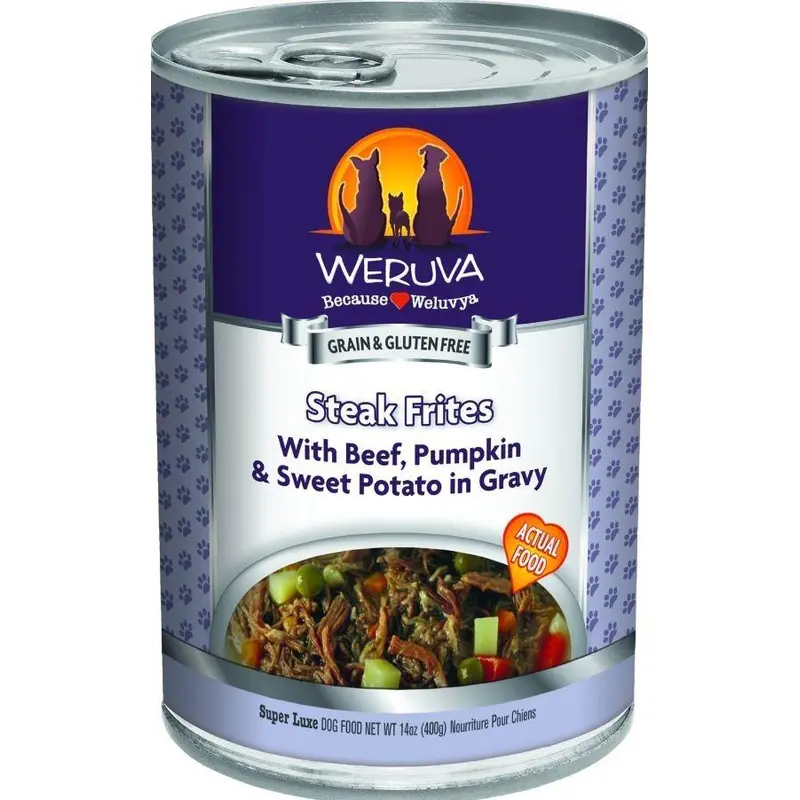 Weruva Steak Frites Canned Dog Food 14-oz, case of 12