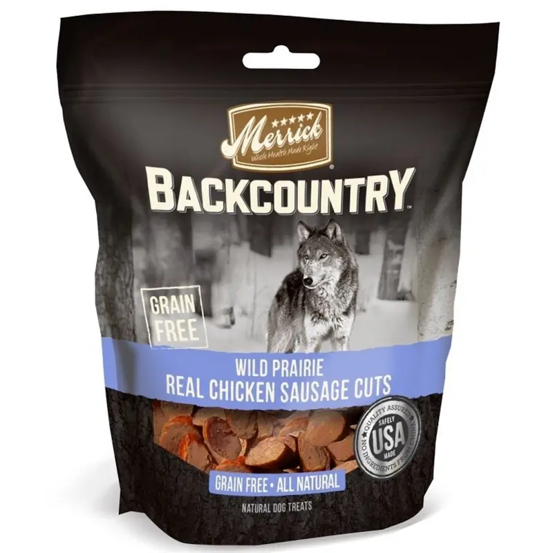 Merrick Backcountry Wild Prairie Grain Free Chicken Sausage Cuts Dog Treats