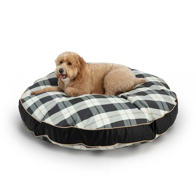 Snoozer Pool & Patio Round Dog Bed Large Barkely Black Diamond