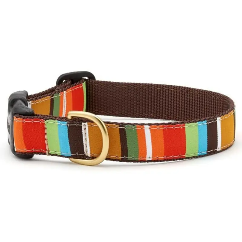 Up Country Brown Stripe Dog Collar Extra Large 18"-24"