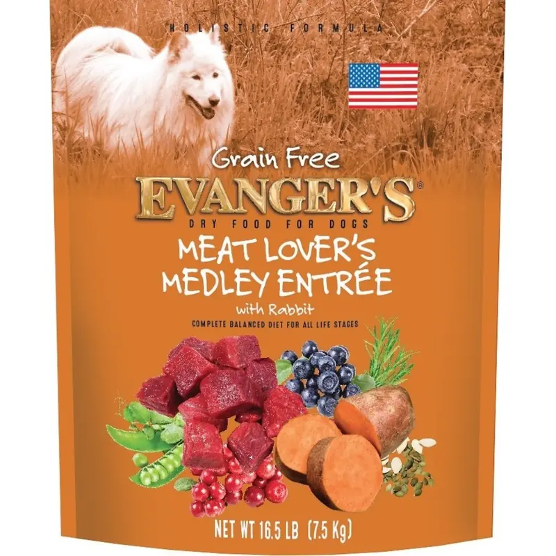 Evanger's Grain Free Meat Lover's Medley with Rabbit Dry Dog Food