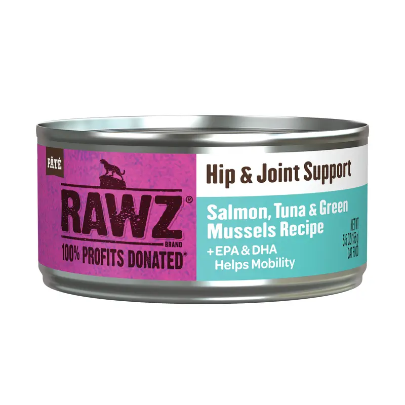 Rawz Hip & Joint Salmo, Tuna & Green Mussels Cat Canned 5.5oz