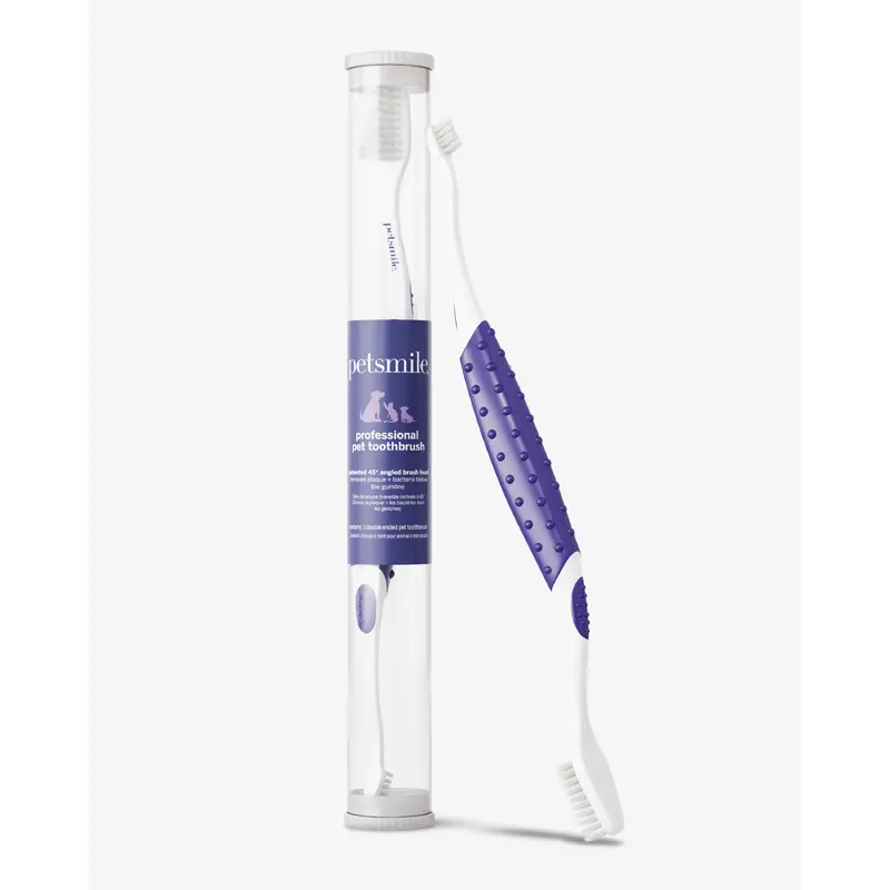 Professional Pet Toothbrush - Patented 45 Dual-Ended Brush Head