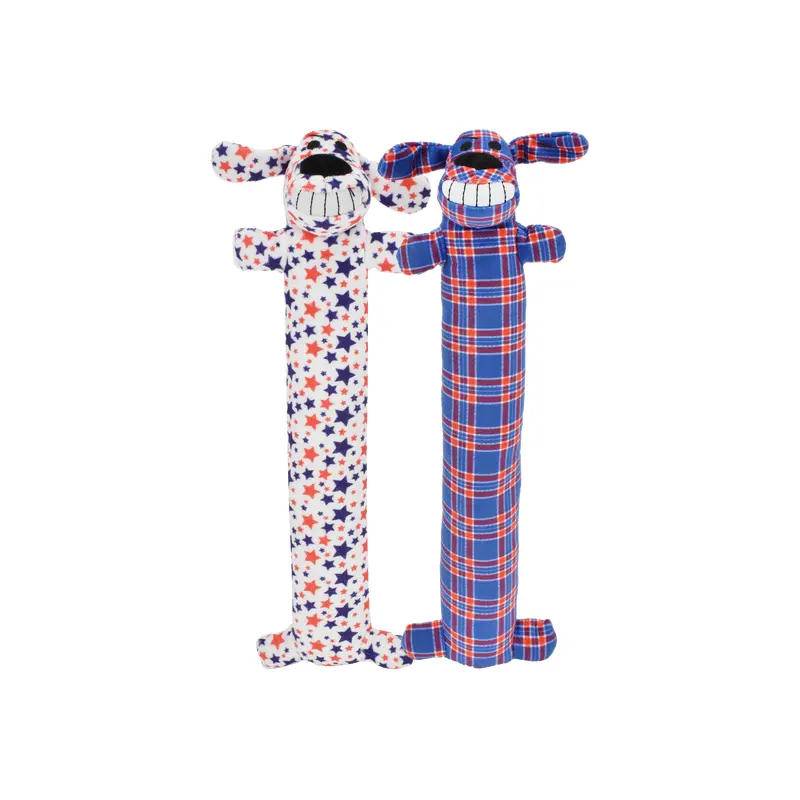 Multipet International Patriotic Loofa Plush Dog Toy - 12 Inches