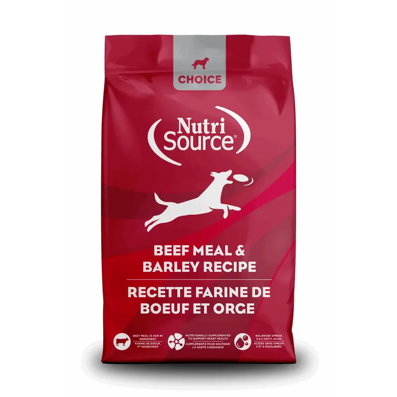 NutriSource Choice Dry Dog Food - Beef & Barely - 5lb Bag