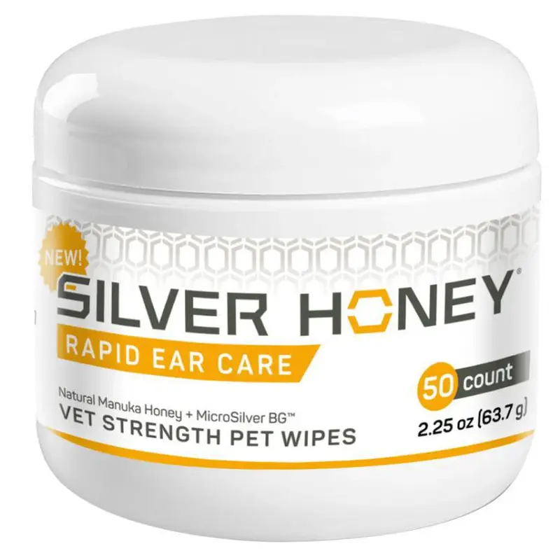 Silver Honey: Rapid Ear Care: Vet Strength Pet Wipes for All Animals 50ct (Jar)