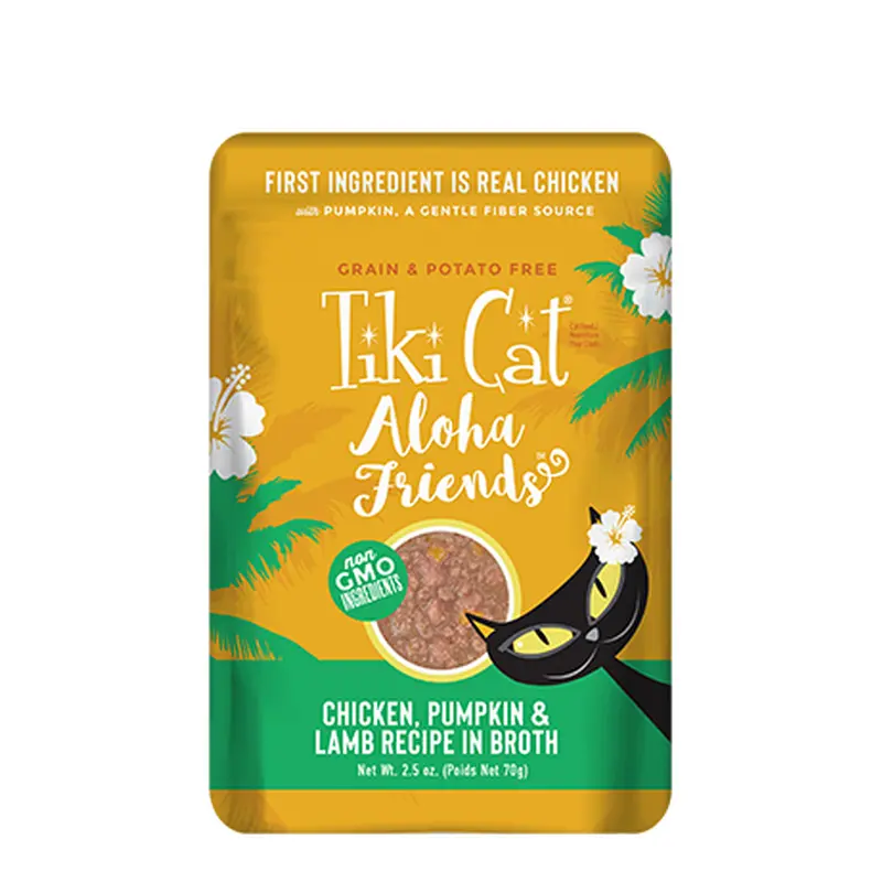Tiki Cat Aloha Friends Wet Cat Food Chicken Pumpkin & Lamb 2.5oz Pouch