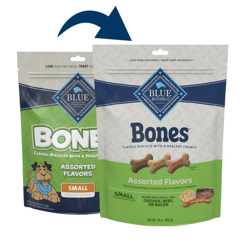 Blue Buffalo Blue Bones Crunchy Dog Biscuits Small Bones with Real Meat (16oz)