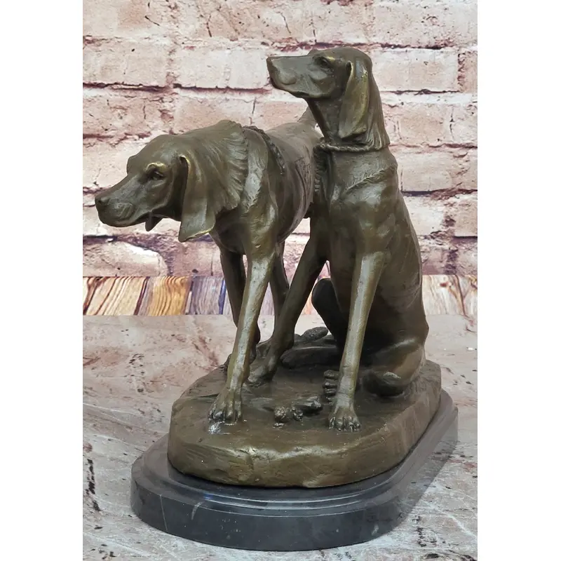 Service Dogs Hunting Hound Retriever Dog Hot Cast Bronze Sculpture Statue Decor